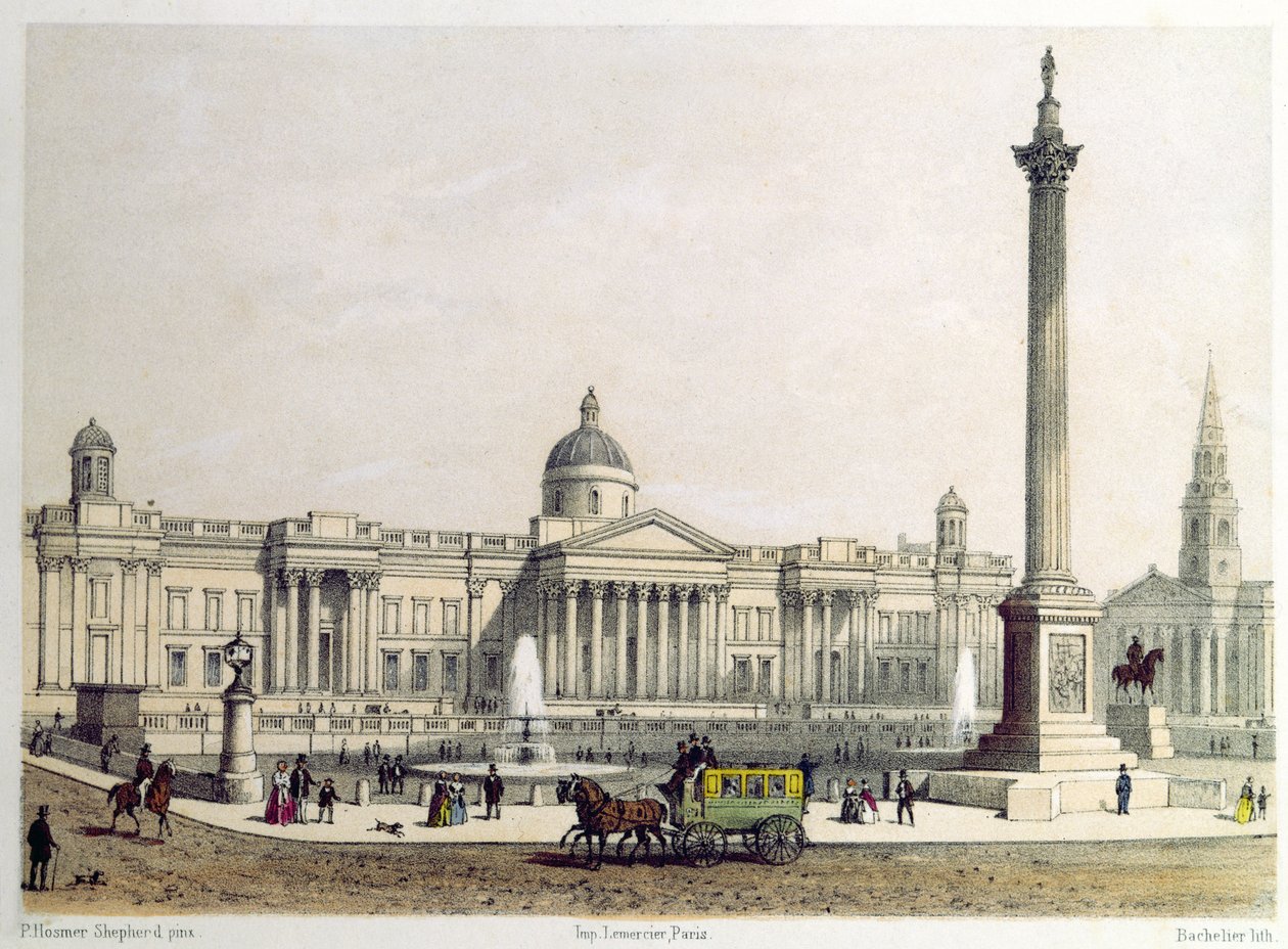 Nelson Sütunu ile Ulusal Galeri by Thomas Hosmer Shepherd