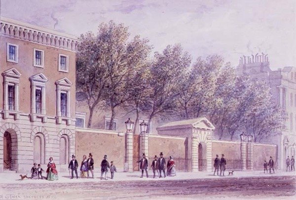 Bakkallar Salonunun Yeni Girişi, Princes Caddesi, Bankanın karşısında. 1842