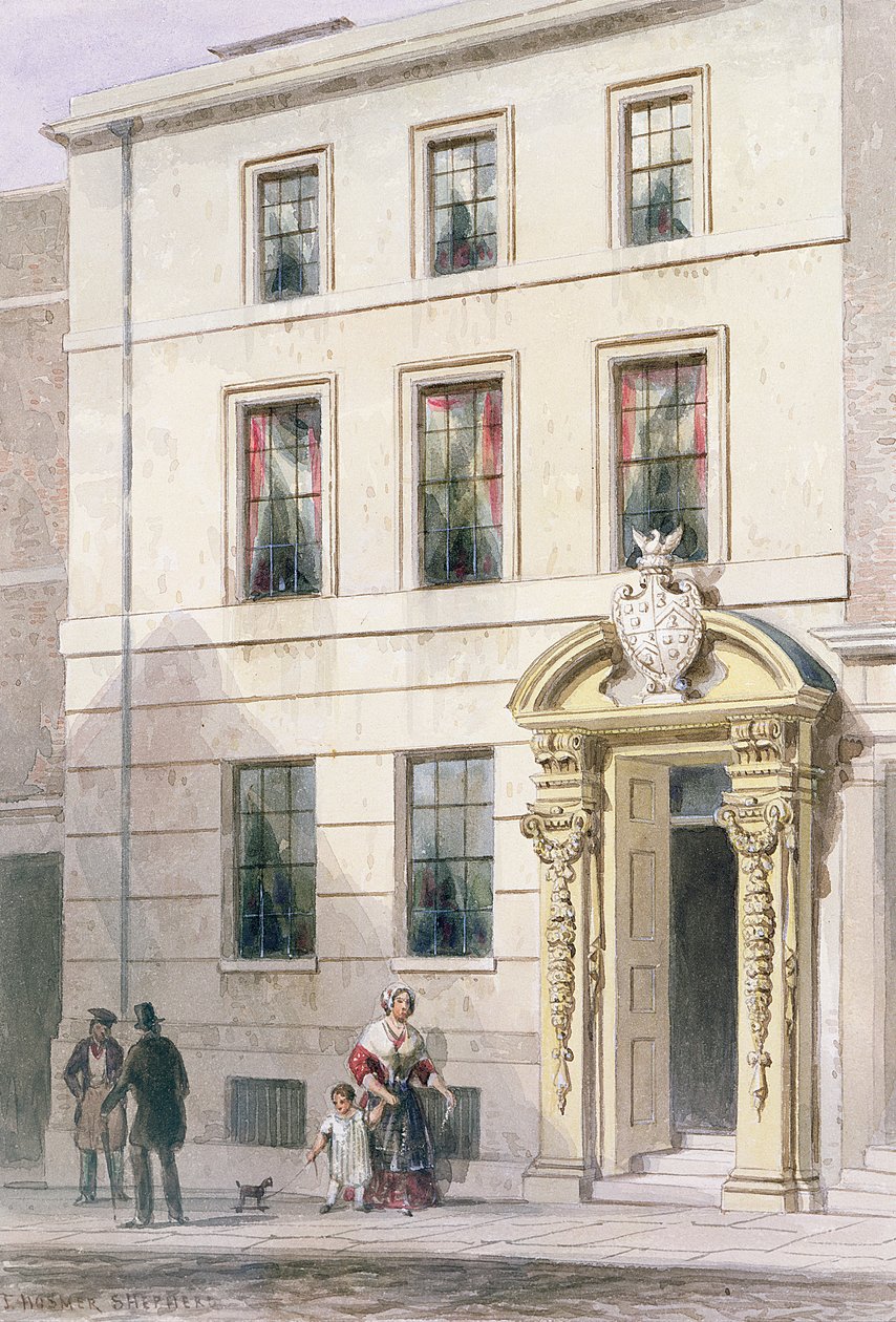 Ressam Boyama Salonunun Yeni Cephesi, 1850 (kağıt üzerinde wc) by Thomas Hosmer Shepherd