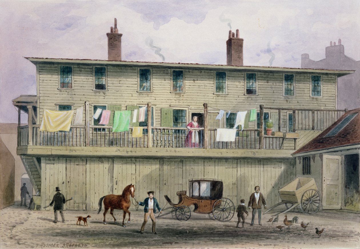 Old Vine Inn, Aldersgate Caddesi, 1855 by Thomas Hosmer Shepherd