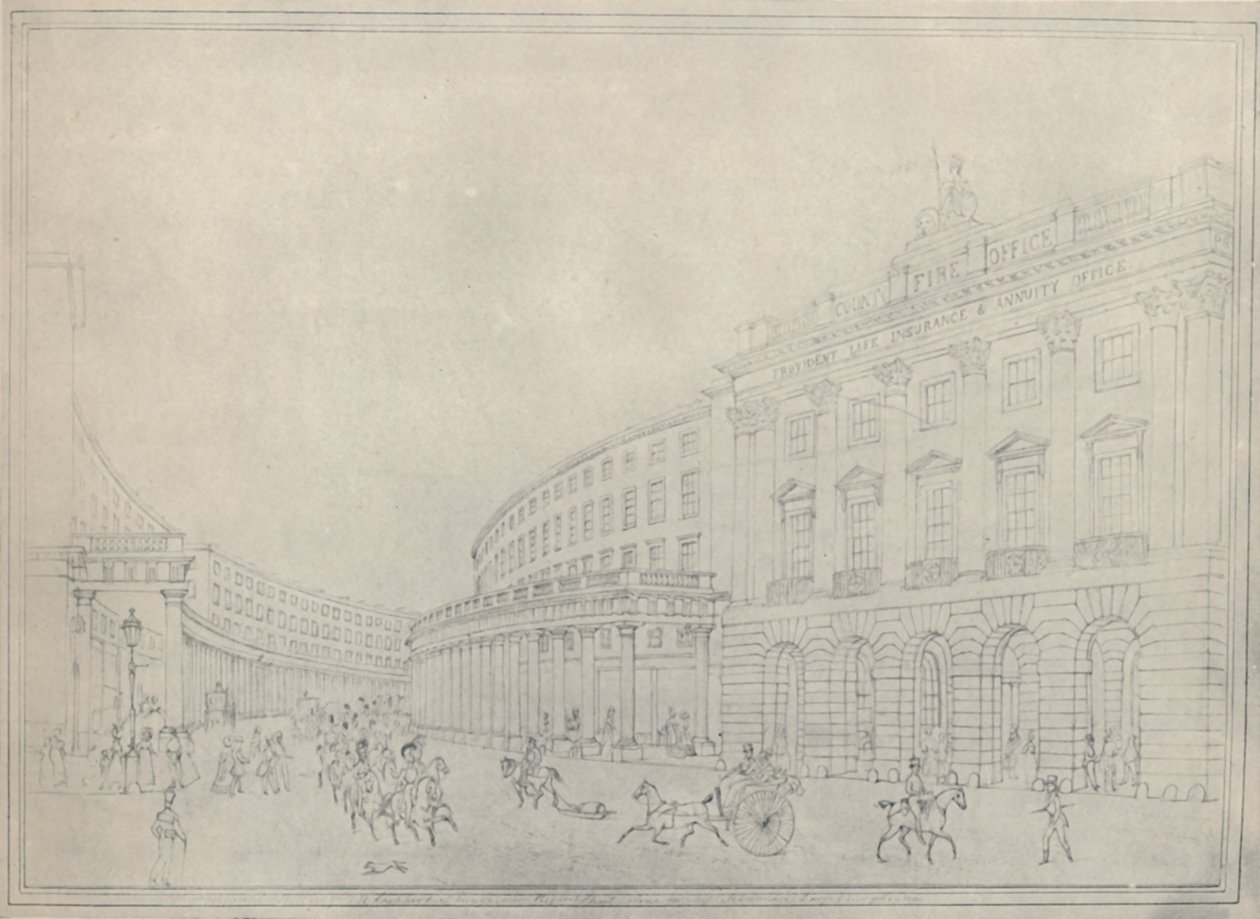 Çeyrek, Regent Caddesi, 1822, 1920 by Thomas Hosmer Shepherd
