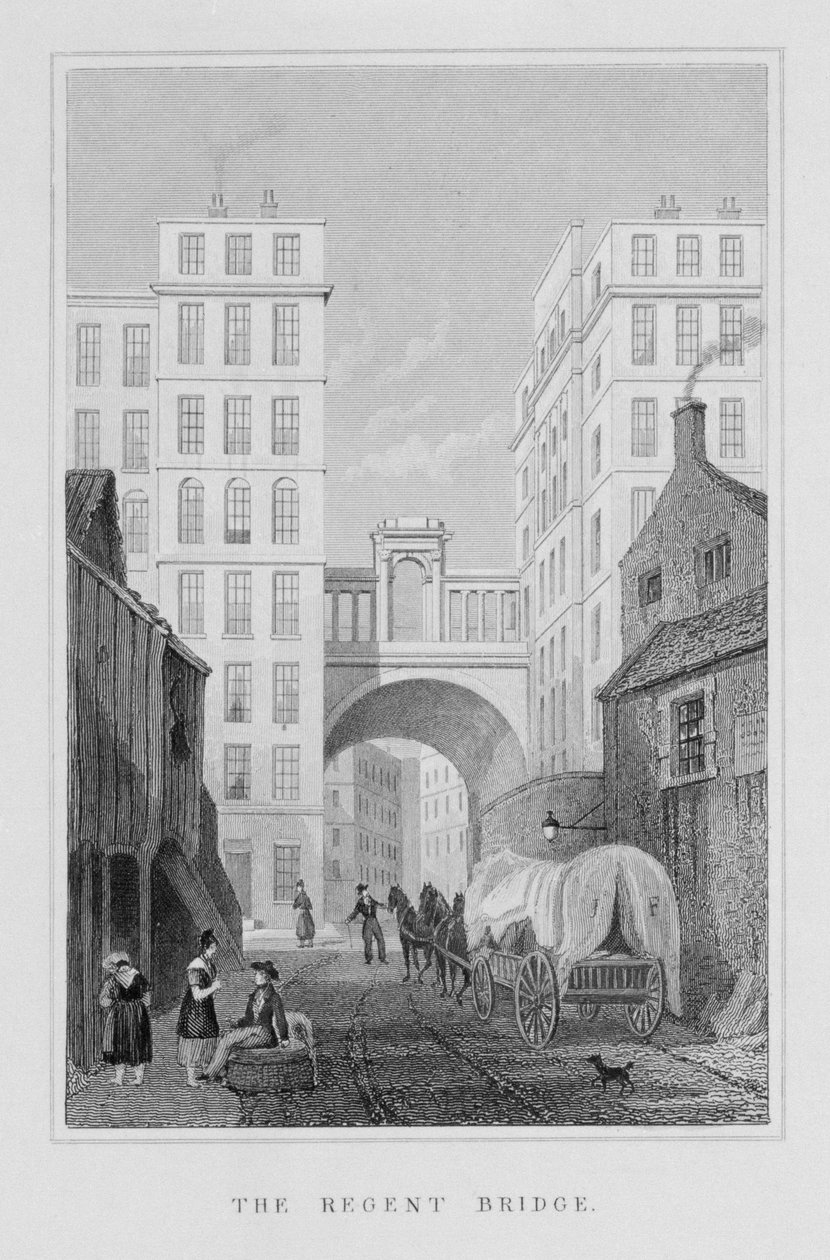 The Regent Bridge, Edinburgh, engraved by Thomas Barber, 1829   by Thomas Hosmer Shepherd
