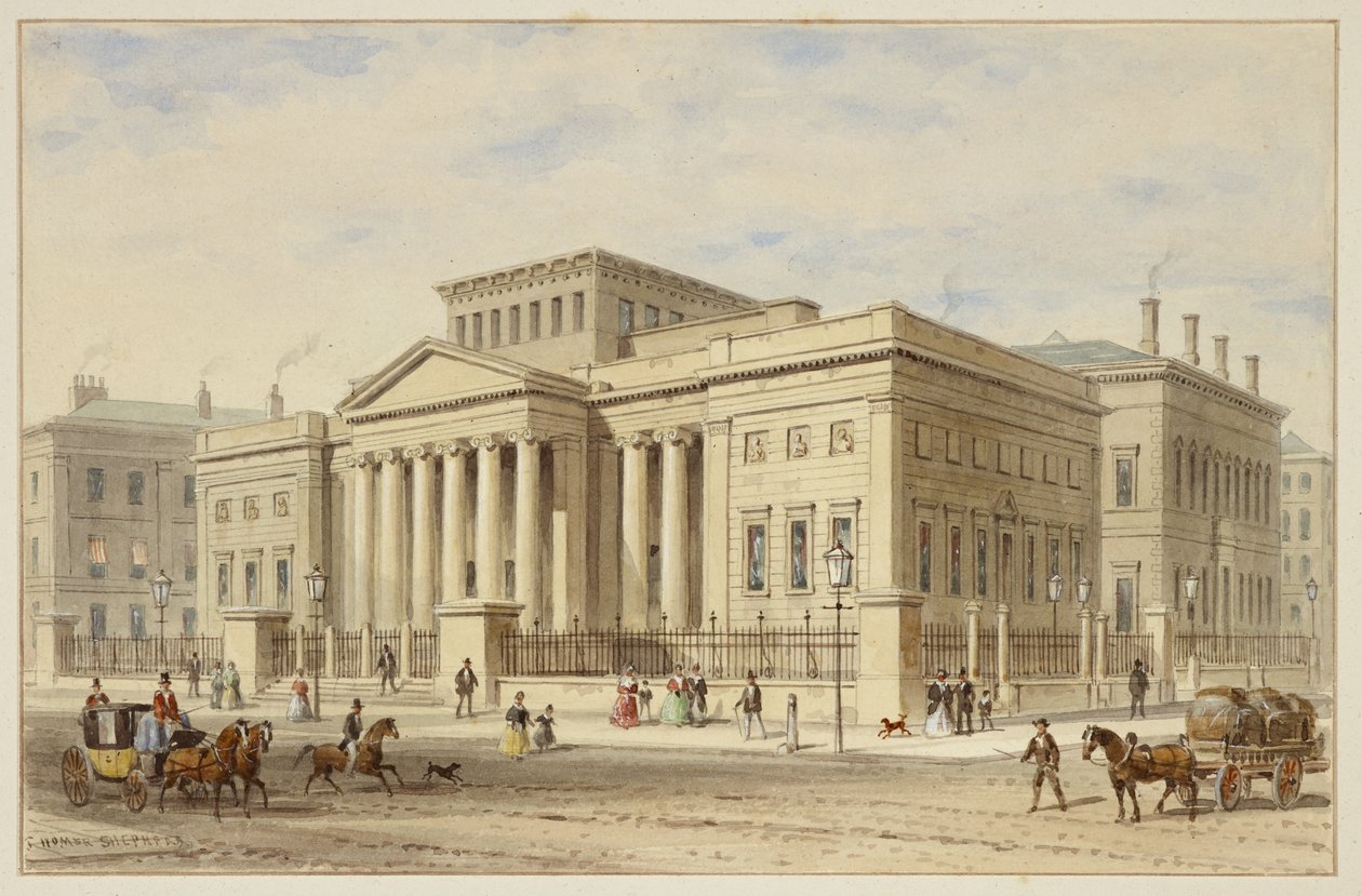 Royal Manchester Enstitüsü, c.1836 (kağıt üzerine suluboya) by Thomas Hosmer Shepherd