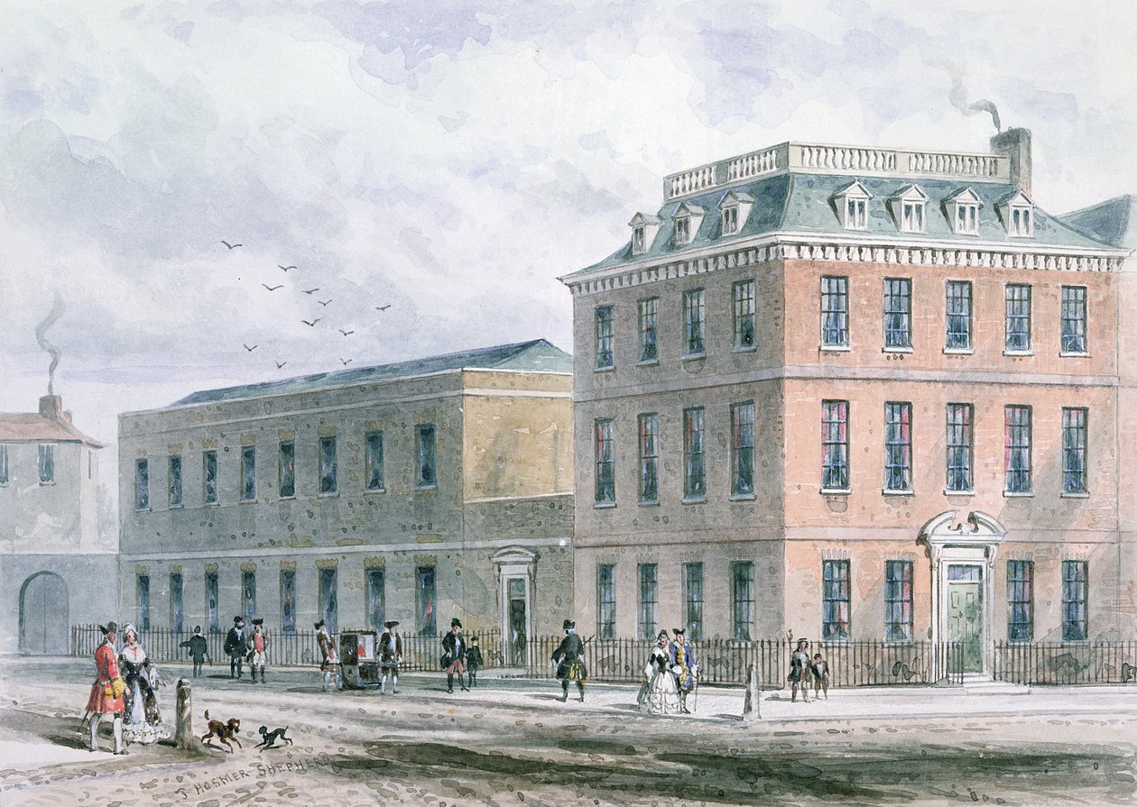 View of Soho Square and Carlisle House  by Thomas Hosmer Shepherd