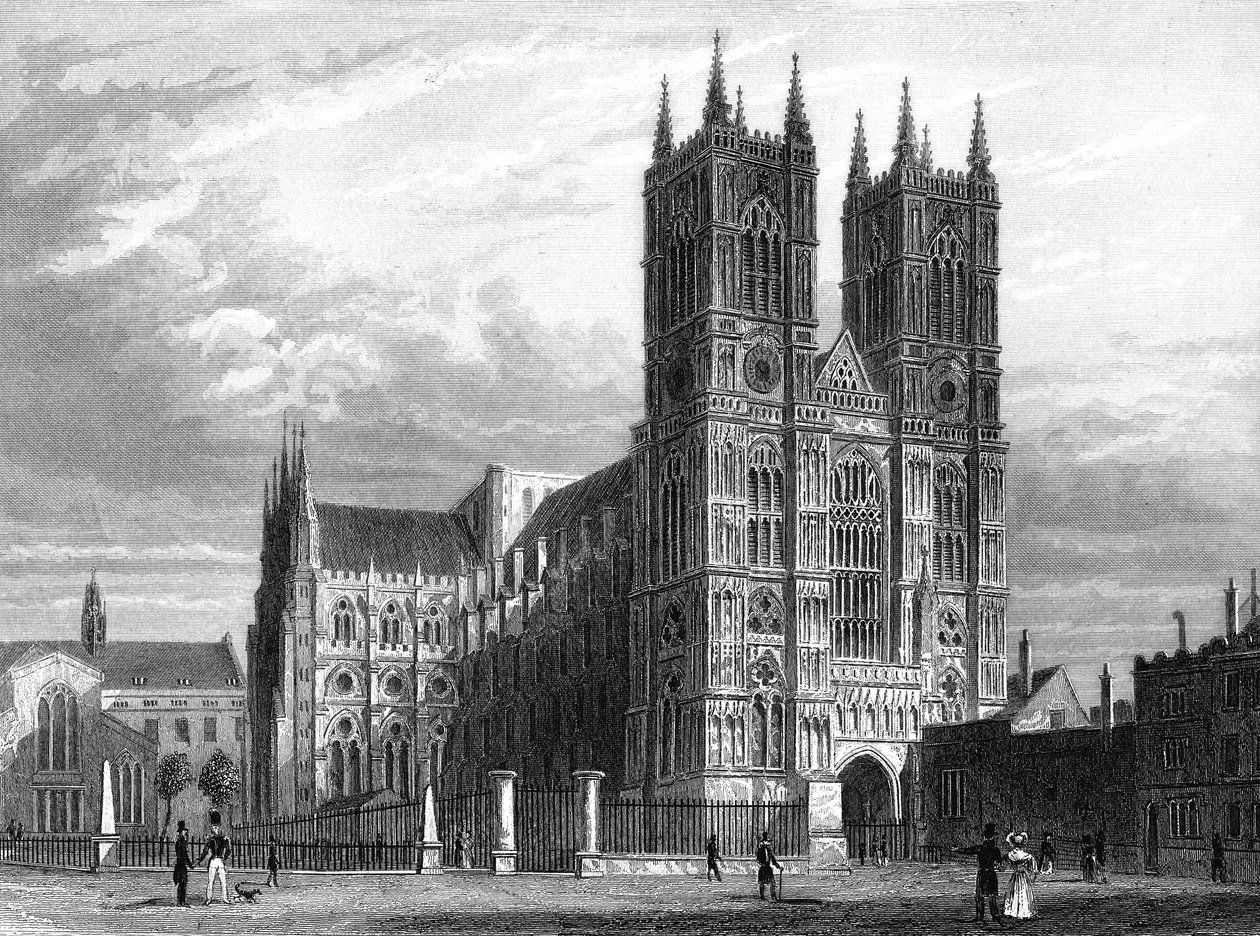Westminster Katedrali, Londra 1858 (gravür) by Thomas Hosmer Shepherd