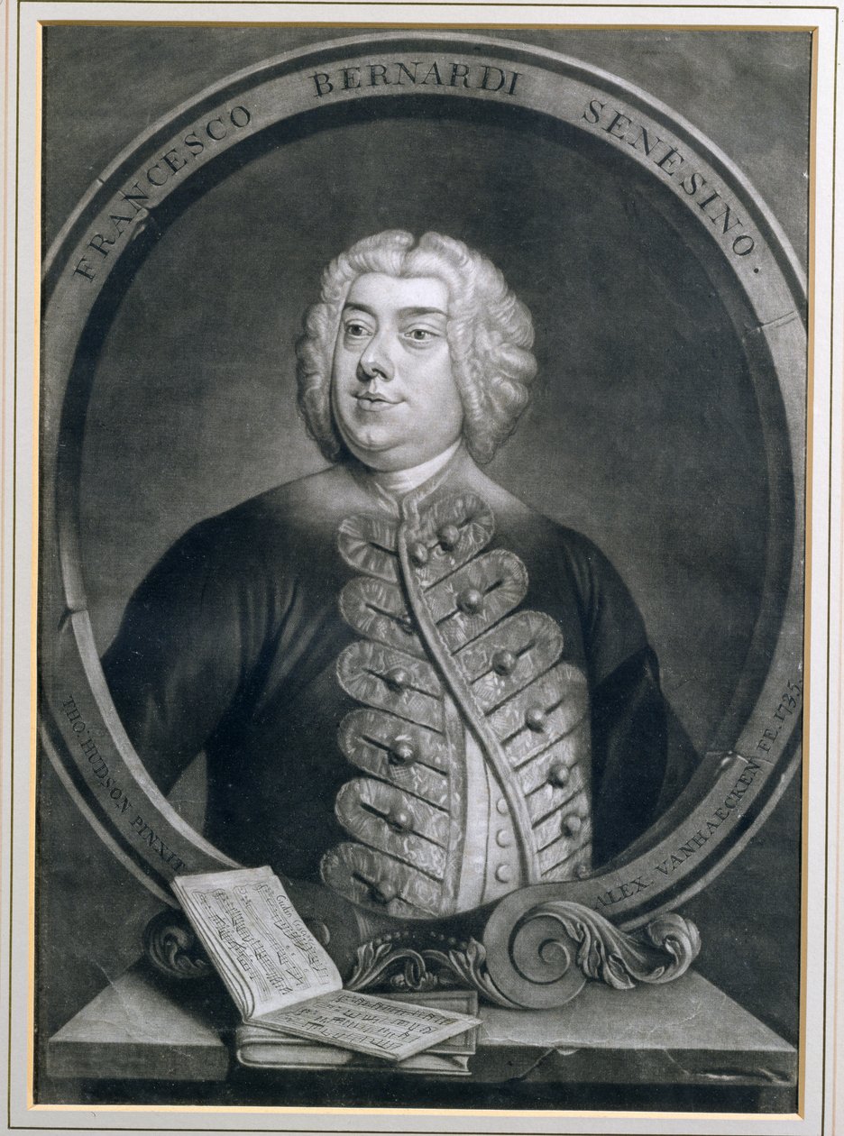 Alexander van Haecken (1701-58), 1735 tarafından oyulmuş bir Sieneli kastrato olan Francesco Bernardi Senesino