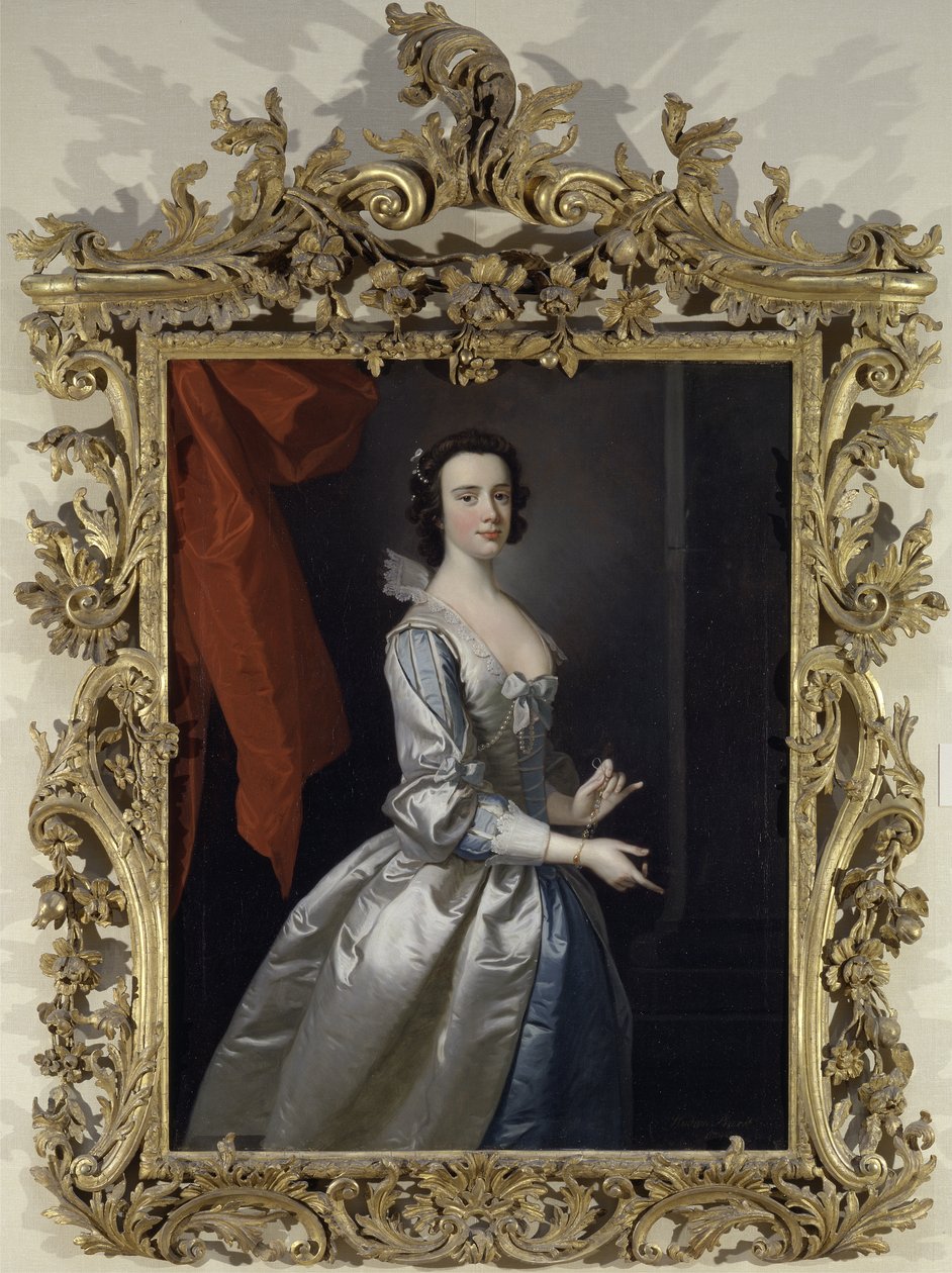 Bir kadının portresi, muhtemelen Elizabeth Aislabie, Studley Royal, Yorkshire by Thomas Hudson