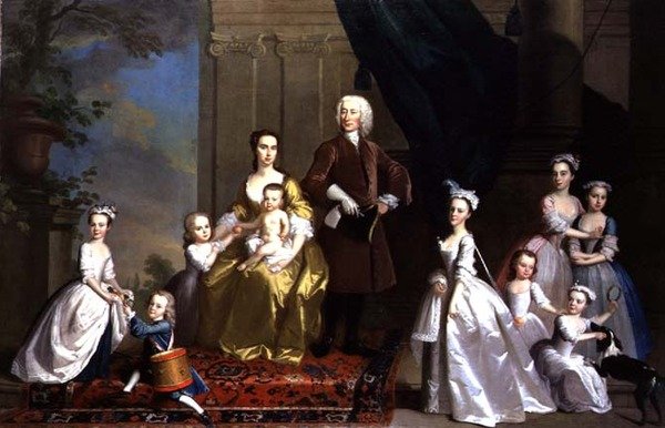 Radcliffe Ailesi, c.1738-42 (tuval üzerine yağlı boya) by Thomas Hudson