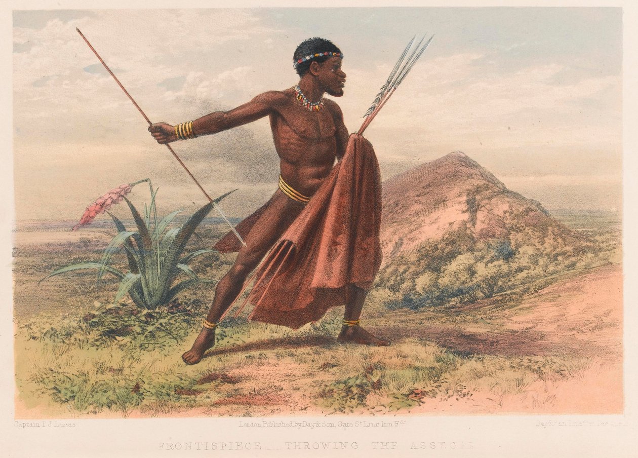 Xhosa savaşçısı, 8. Cape Frontier Savaşı by Thomas J. (after) Lucas