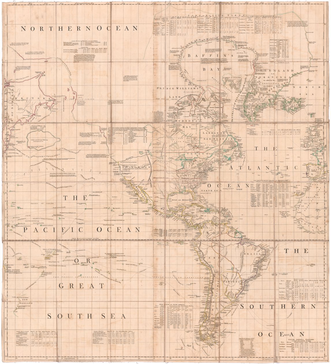 Jefferys'in Atlantik-Pasifik Haritası by Thomas Jefferys