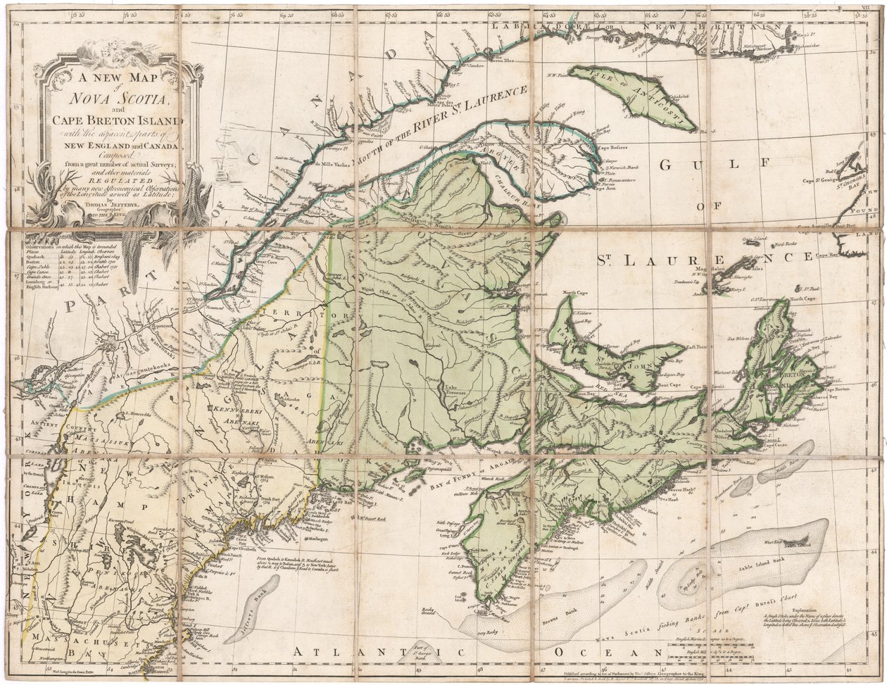 Jefferys'in Nova Scotia Haritası by Thomas Jefferys