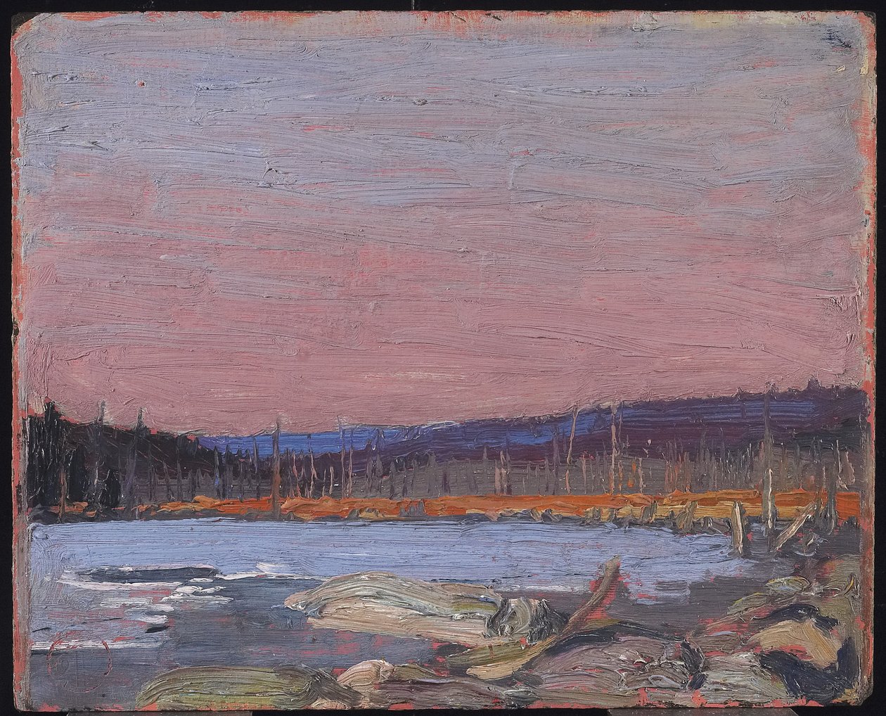 Bir Kuzey Gölü, c.1916 (bileşik odun hamuru tahtası üzerinde yağ) by Tom Thomson