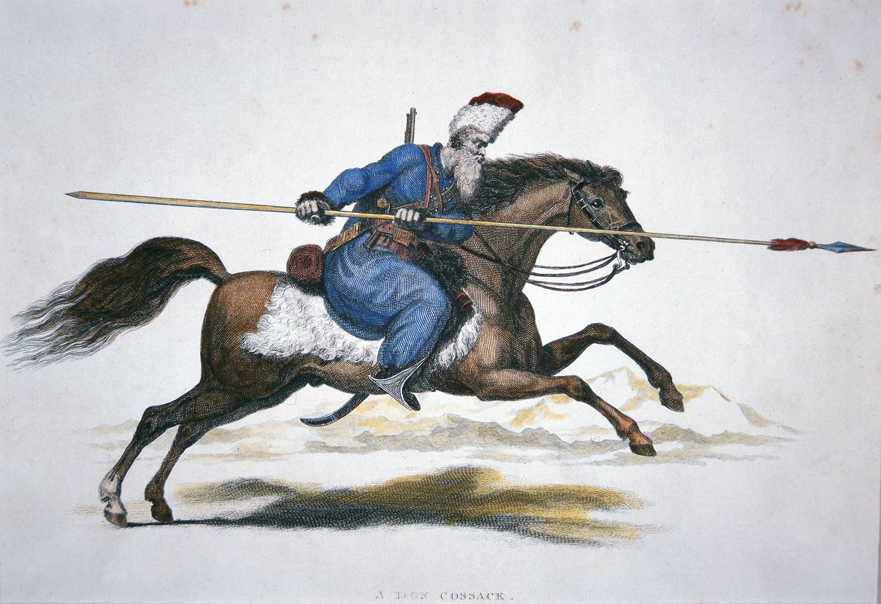 Rus Don Kazak, c.1820 (kağıt üzerine suluboya) by Thomas Kelly