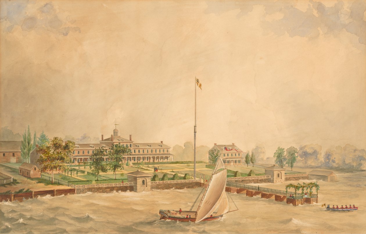Lazaretto Karantinası, 1860 dolayları (kağıt üzerine suluboya) by Thomas L. Cernea