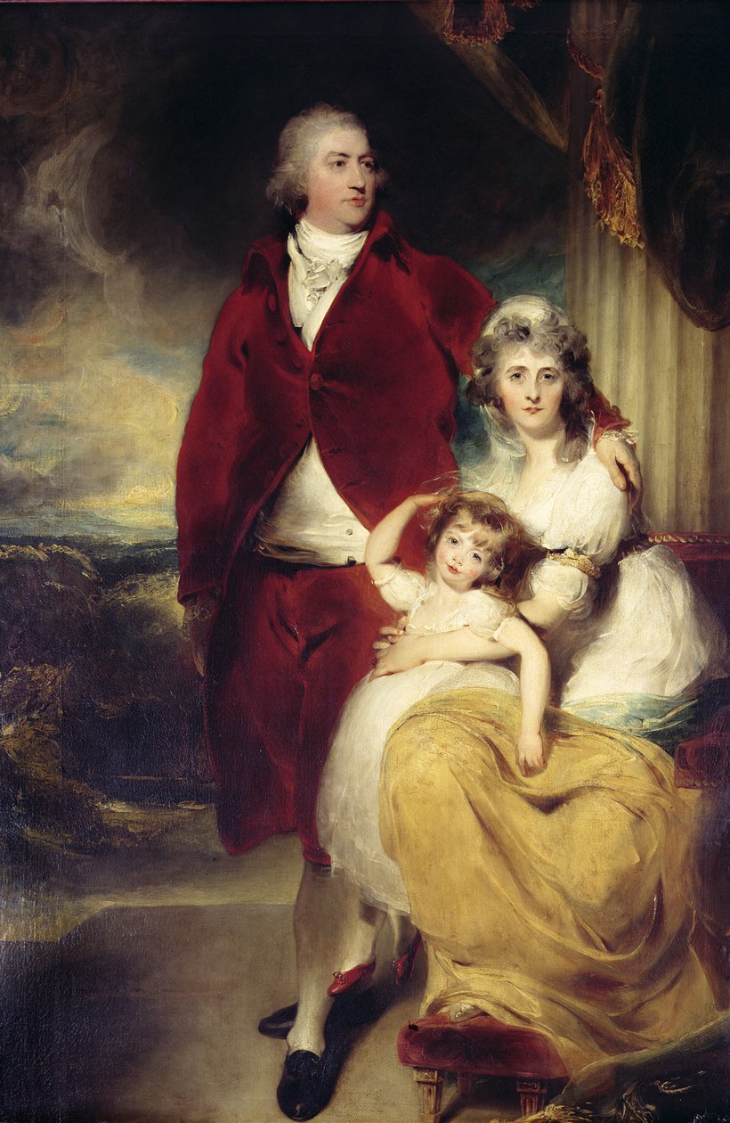 Henry, 10. Earl ve Exeter 1. Marki, eşi Sarah ve kızı Lady Sophia Cecil by Thomas Lawrence