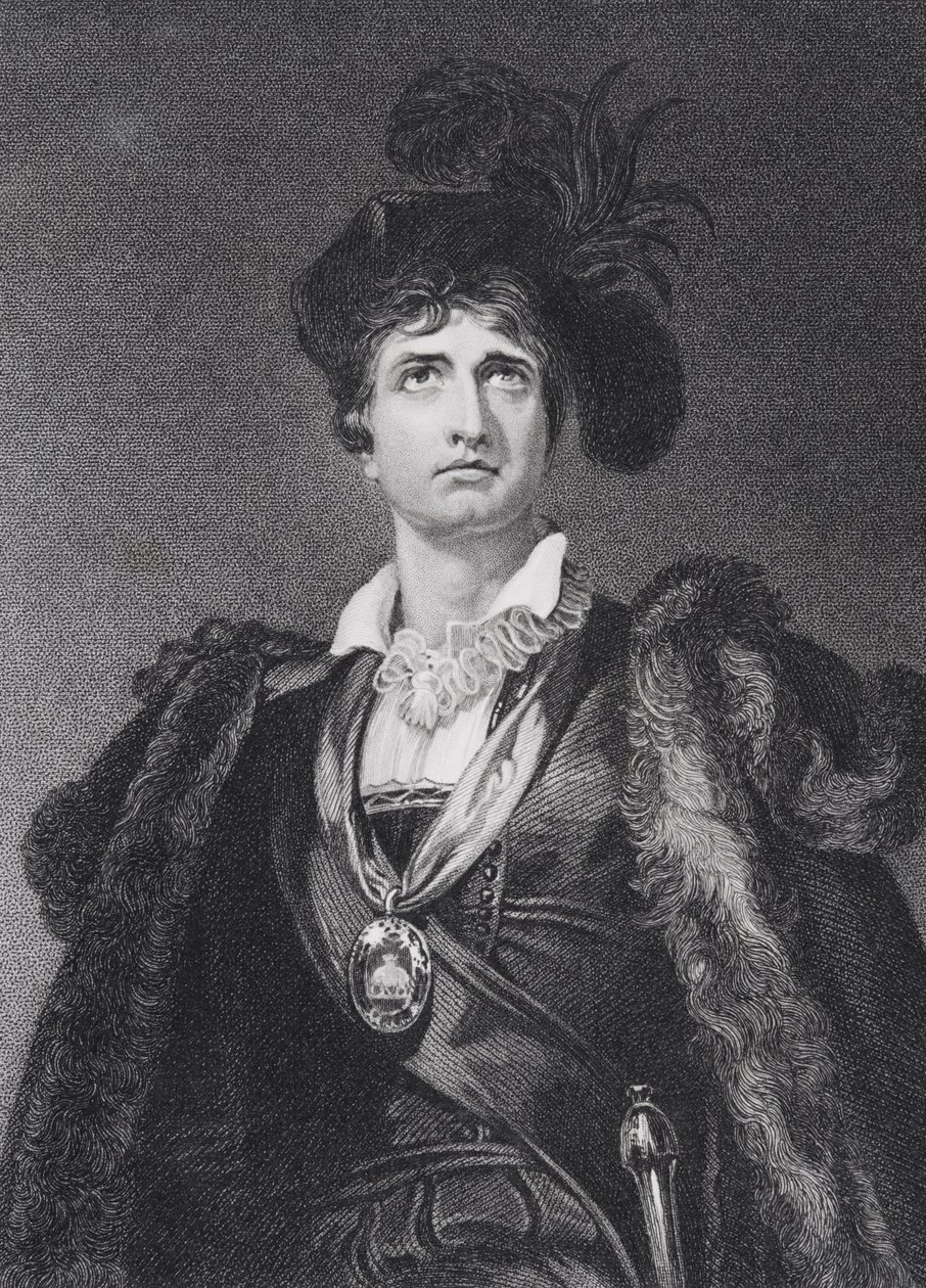 John Philip Kemble, Hamlet rolünde, G. Adcock tarafından oyulmuş by Thomas Lawrence