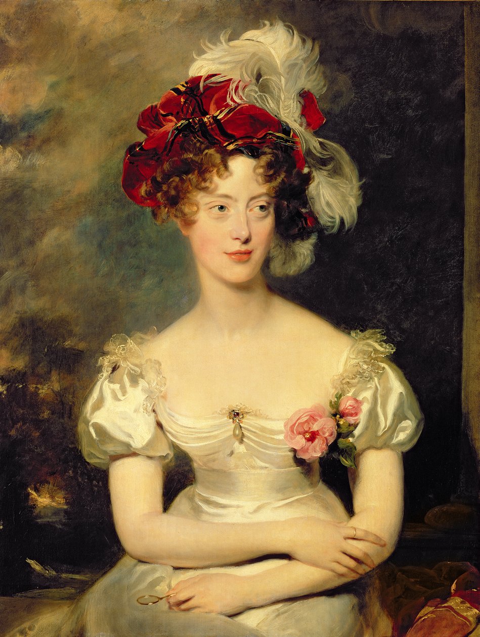 Marie-Caroline de Bourbon (1798-1870) Berry Düşesi, 1825 dolayları (tuval üzerine yağlı boya) by Thomas Lawrence