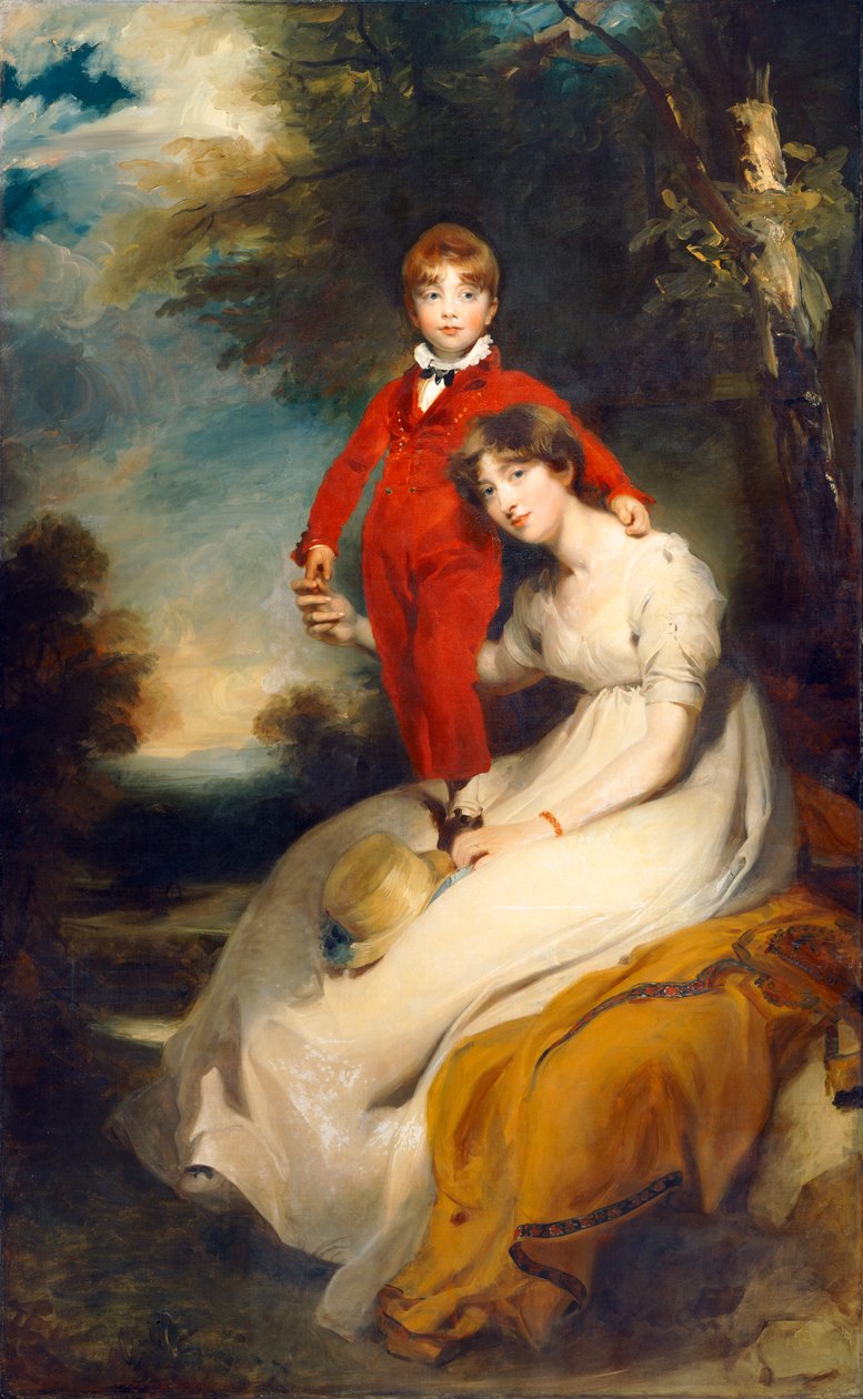 Bayan Charles Thellusson, oğlu Charles ile (tuval üzerine yağlıboya) by Thomas Lawrence