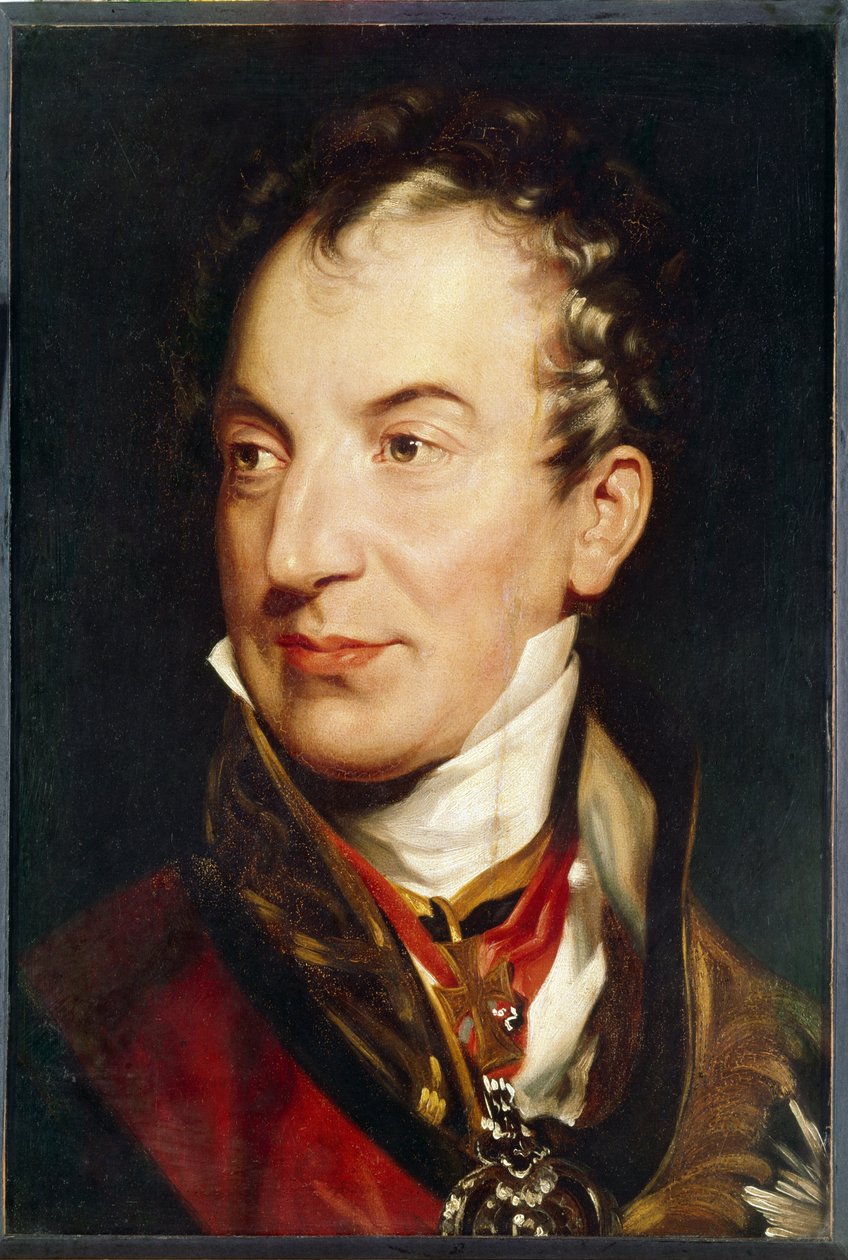 Clement (Klemens) Wenzel, Metternich Prensi (1773-1859) portresi. Avusturyalı politikacı. Sir Thomas Lawrence