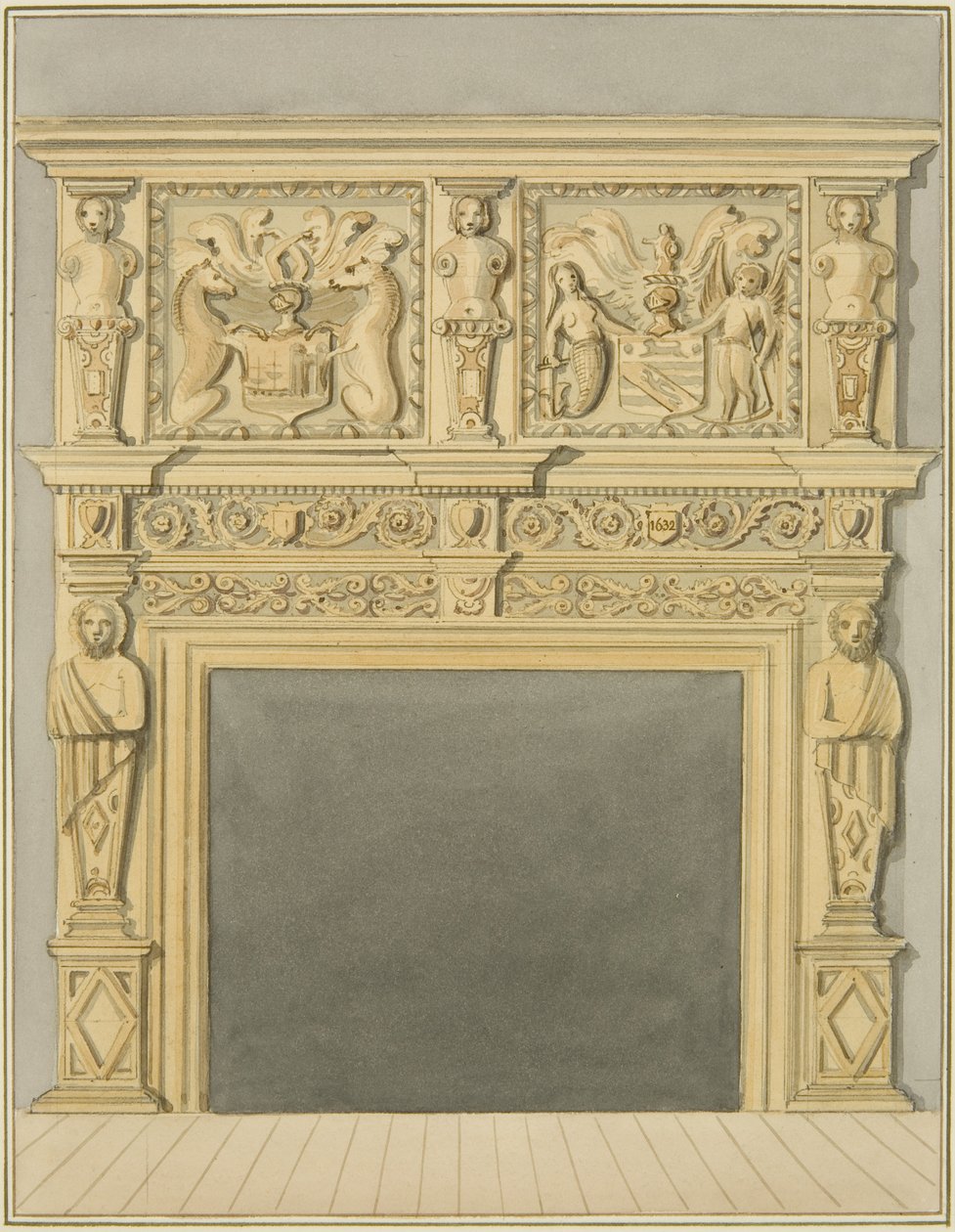 1632 tarihli, 128 Redcliffe Caddesi'ndeki baca (kağıt üzerine suluboya) by Thomas Leeson the Elder Rowbotham