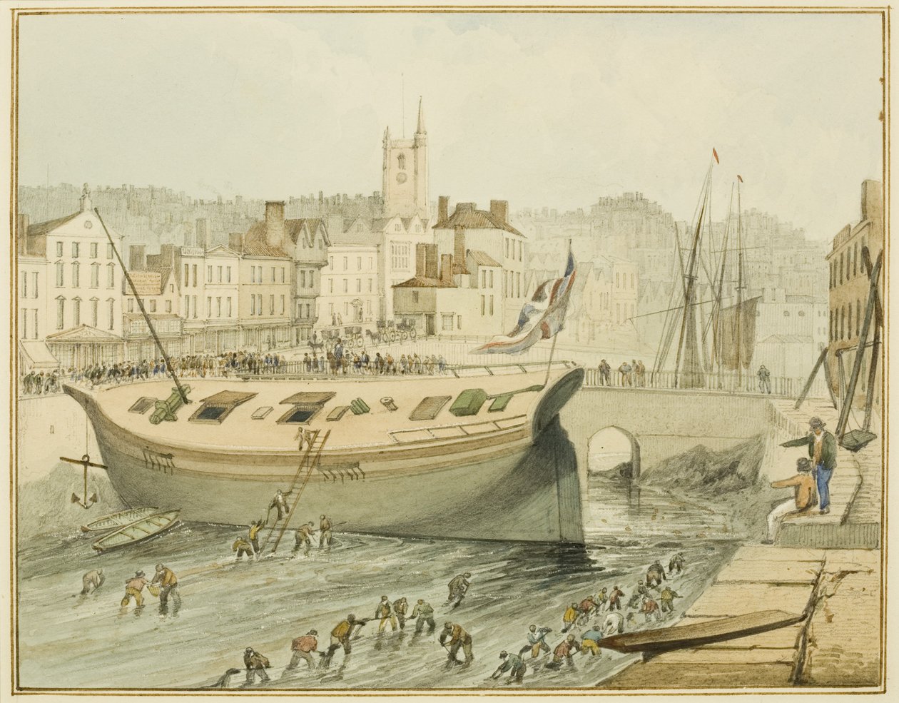 Yüzen Limanın Temizlenmesi, 1828 by Thomas Leeson the Elder Rowbotham