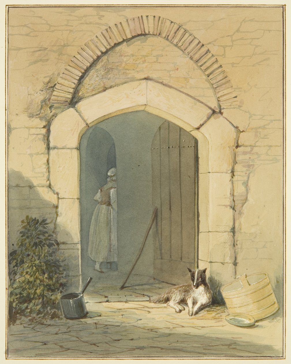 Çiftlik evi girişi by Thomas Leeson the Elder Rowbotham