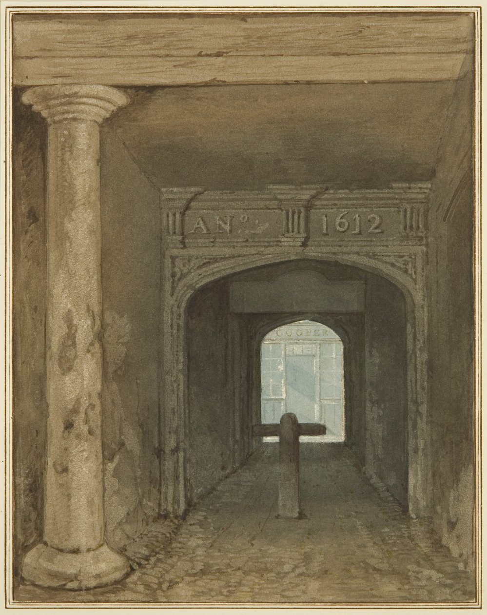 Muhafız Evi Geçidi, Şarap Sokağı (kağıt üzerine suluboya) by Thomas Leeson the Elder Rowbotham