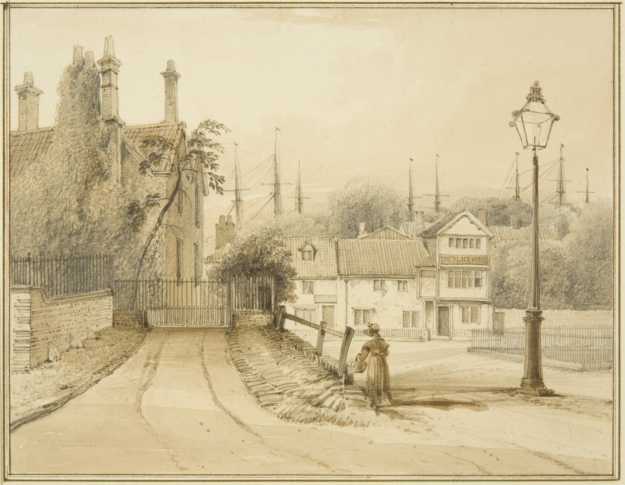 Alt Kolej Yeşili veya Kolej Meydanı (kağıt üzerine sulu boya) by Thomas Leeson the Elder Rowbotham