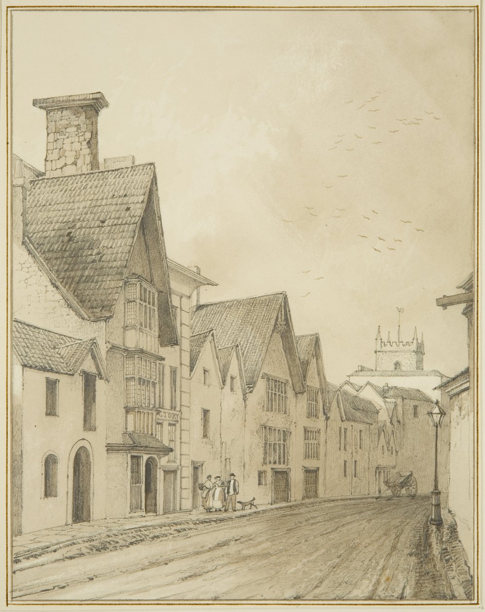 Temple Back (kağıt üzerine kalem ve sulu boya) by Thomas Leeson the Elder Rowbotham