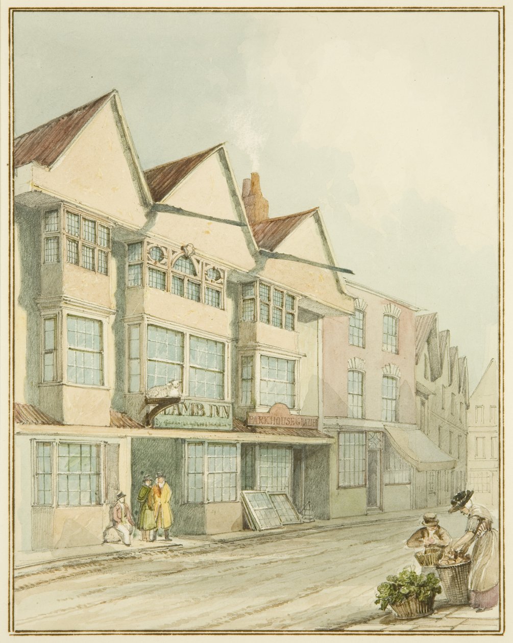 The Lamb Inn, West Street (kağıt üzerine sulu boya) by Thomas Leeson the Elder Rowbotham