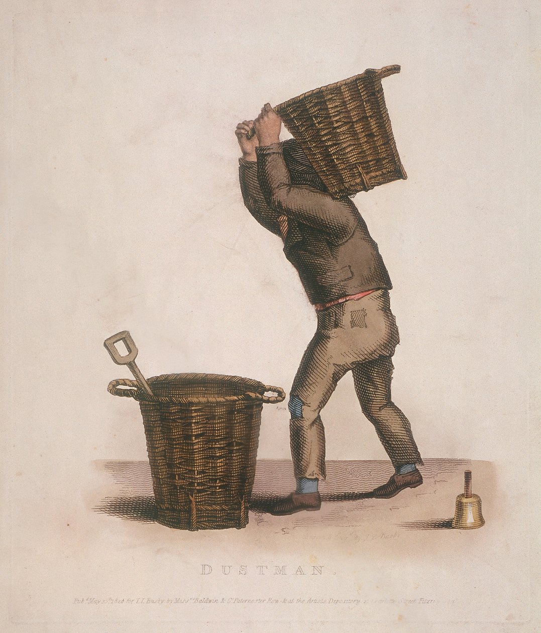 Sırtında bir sepet çöp taşıyan çöpçü, 1820 by Thomas Lord Busby