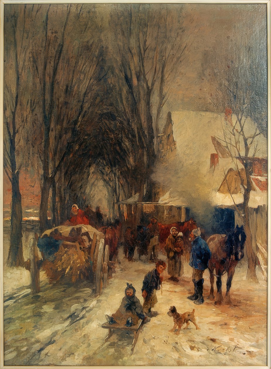 Kışın köy sokak by Thomas Ludwig Herbst