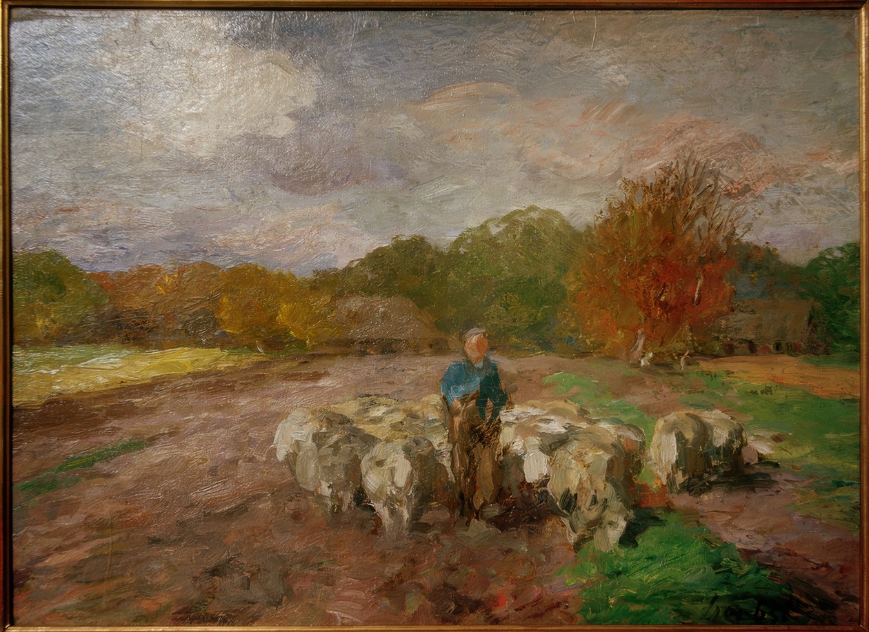 Güneş ışığında koyun sürüsü by Thomas Ludwig Herbst