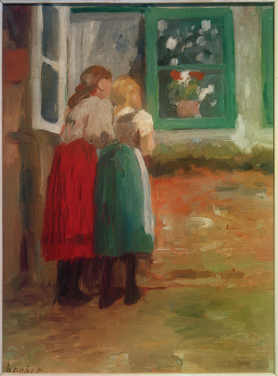 Pencerede iki kız by Thomas Ludwig Herbst