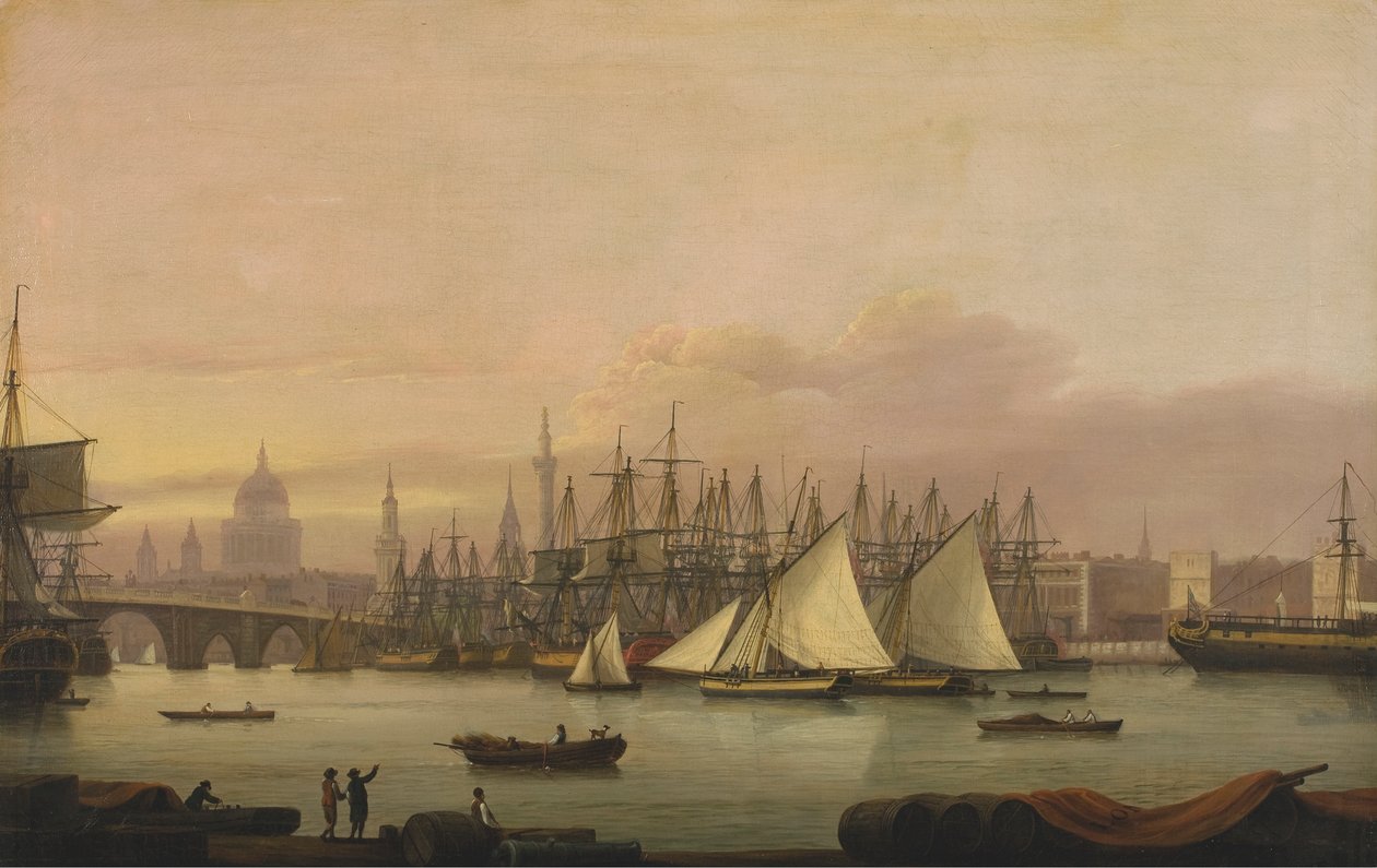 Londra Limanı by Thomas Luny
