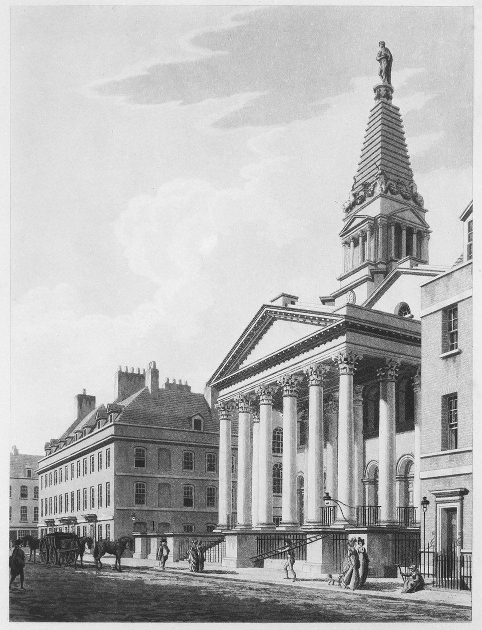 St Georges Bloomsbury, 1799 by Thomas Malton Jnr.