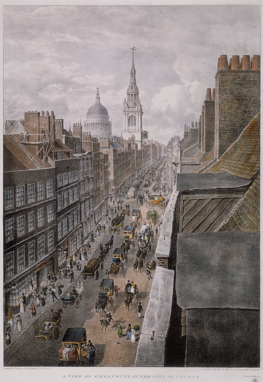 Cheapside, Londra, 1823 by Thomas Mann Baynes