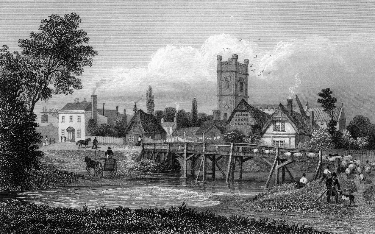 Easton, Great Dunmow yakınlarında, Essex, Henry Adlard tarafından oyulmuş, 1832 by Thomas Mann Baynes