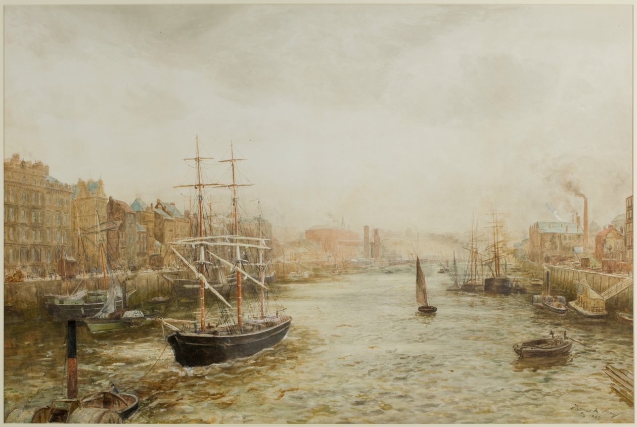 The Quayside, Newcastle (kağıt üzerine suluboya) by Thomas Marie Madawaska Hemy
