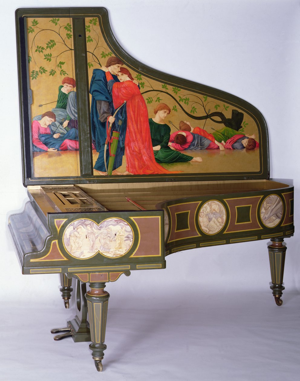 Konser Kuyruklu Piyano, Sebastien Erard, c.1850 (boyalı ahşap, abanoz ve fildişi tuşlar) by Thomas Matthews Rooke