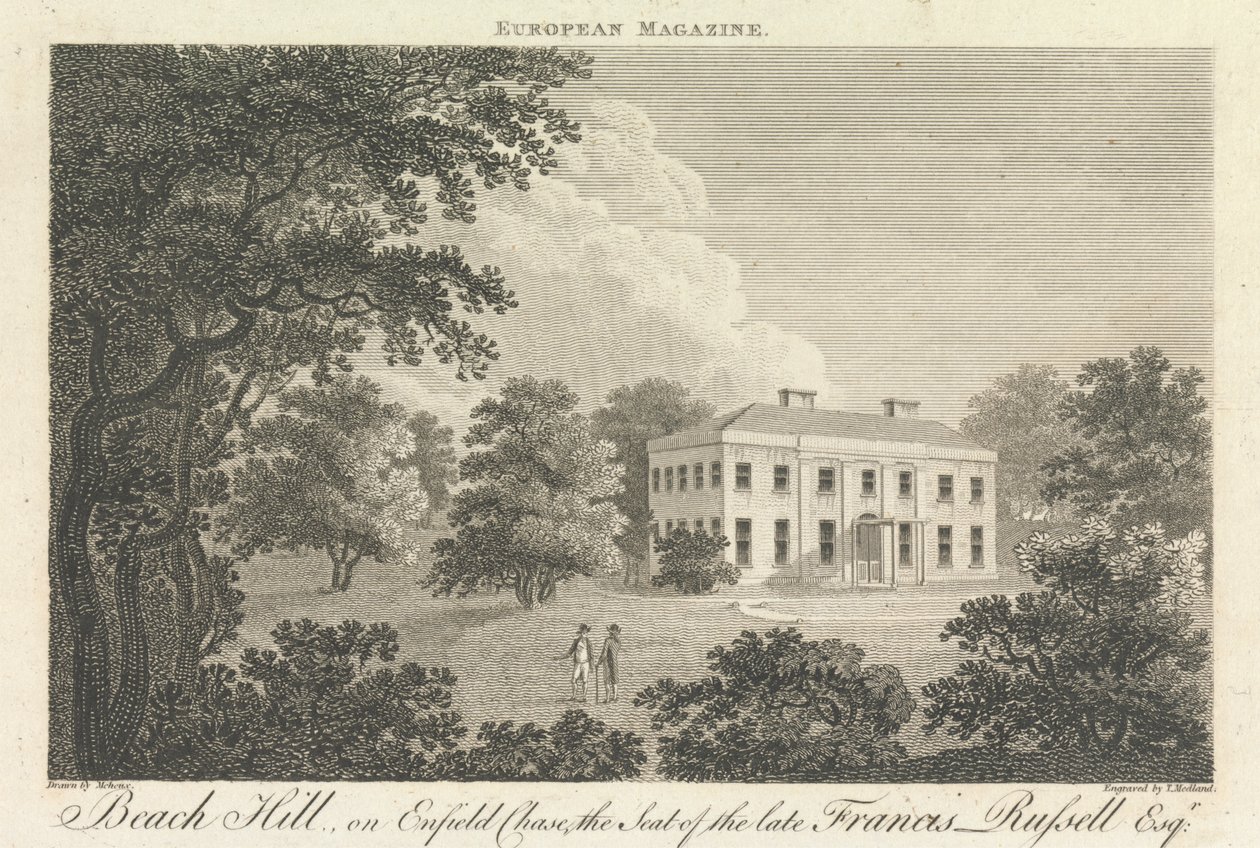 Beach Hill, Enfield Chase'te, merhum Francis Russell'ın Koltuğu, Esquire, Dış Banliyö - Kuzey by Thomas Medland