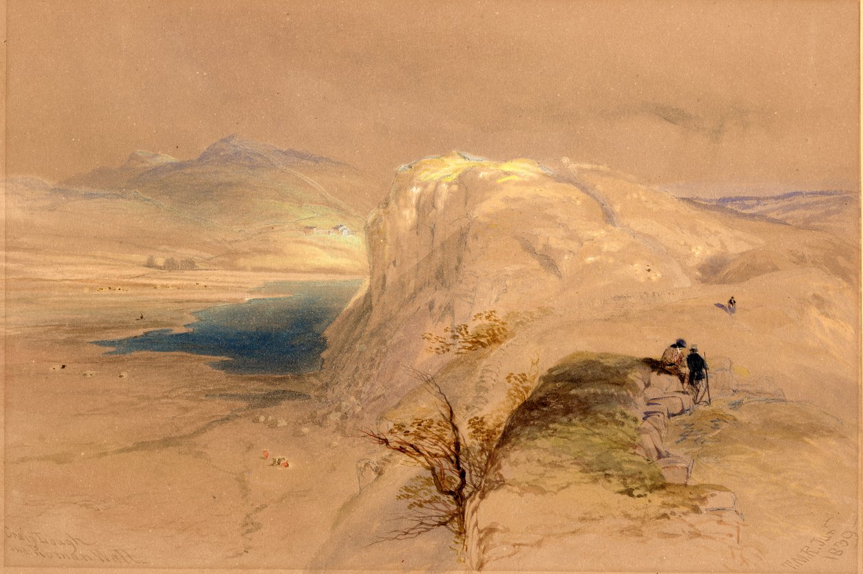 Craig Lough ve Roman Wall, 1839 (kağıt üzerine kurşun kalem, guaj ve wc) by Thomas Miles Richardson