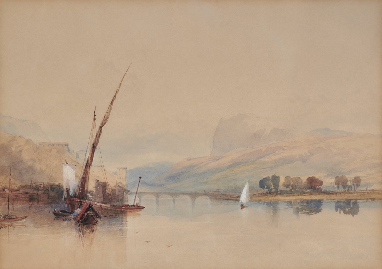 İtalyan Gölü Sahnesi by Thomas Miles Richardson