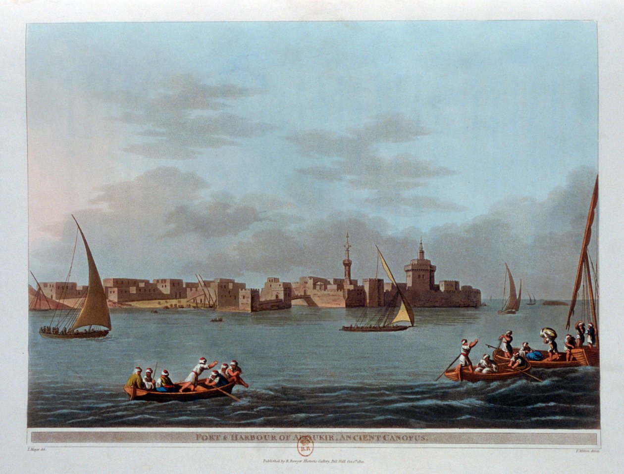 Aboukir Kalesi ve Limanı, Antik Canopus, Mısır, 1801 by Thomas Milton