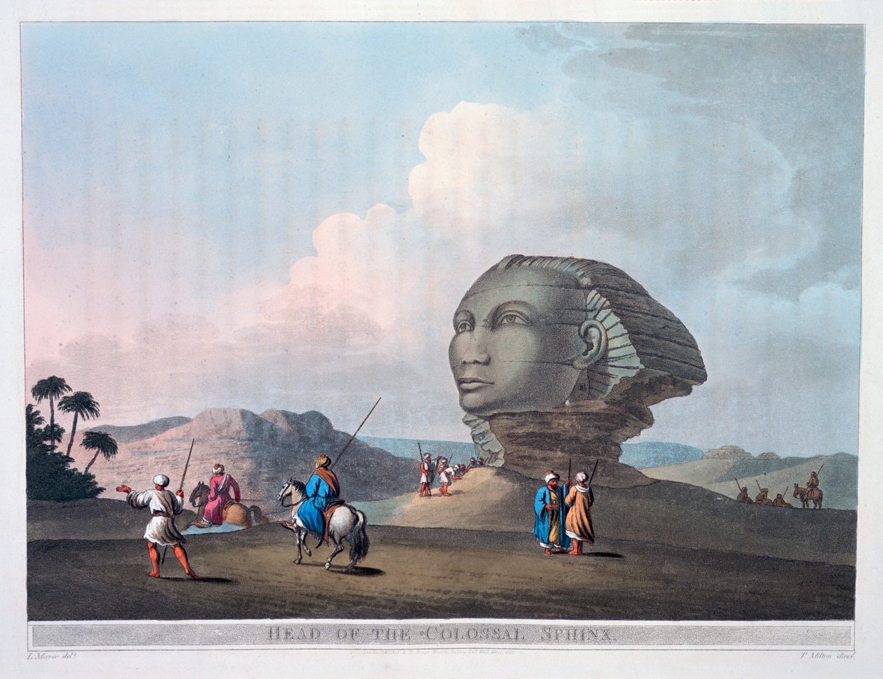 Devasa Sfenks Başkanı, Giza, Mısır, 1801 by Thomas Milton