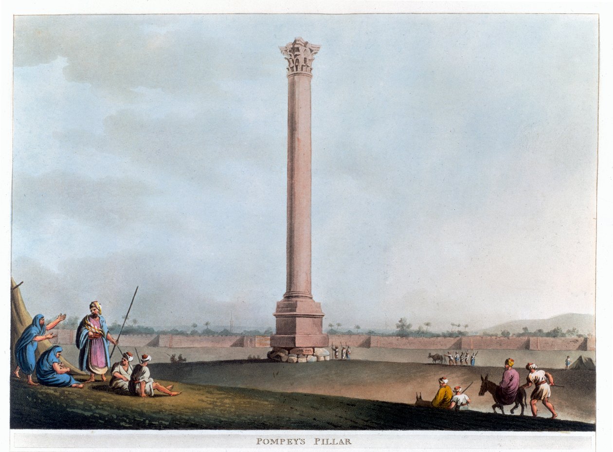 Pompey Sütunu, İskenderiye, Mısır, 1802 by Thomas Milton