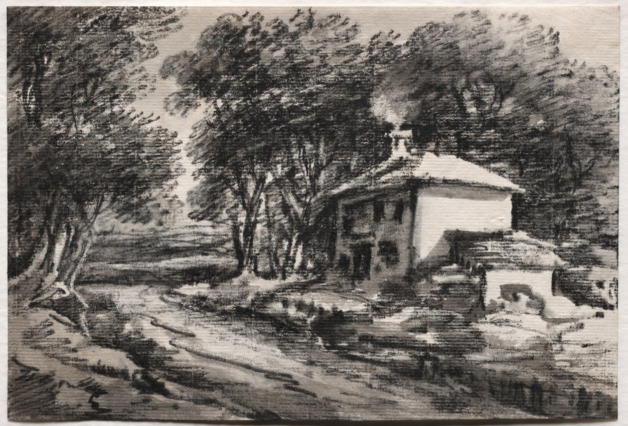 Kulübe ile Peyzaj (rekto) by Thomas Monro