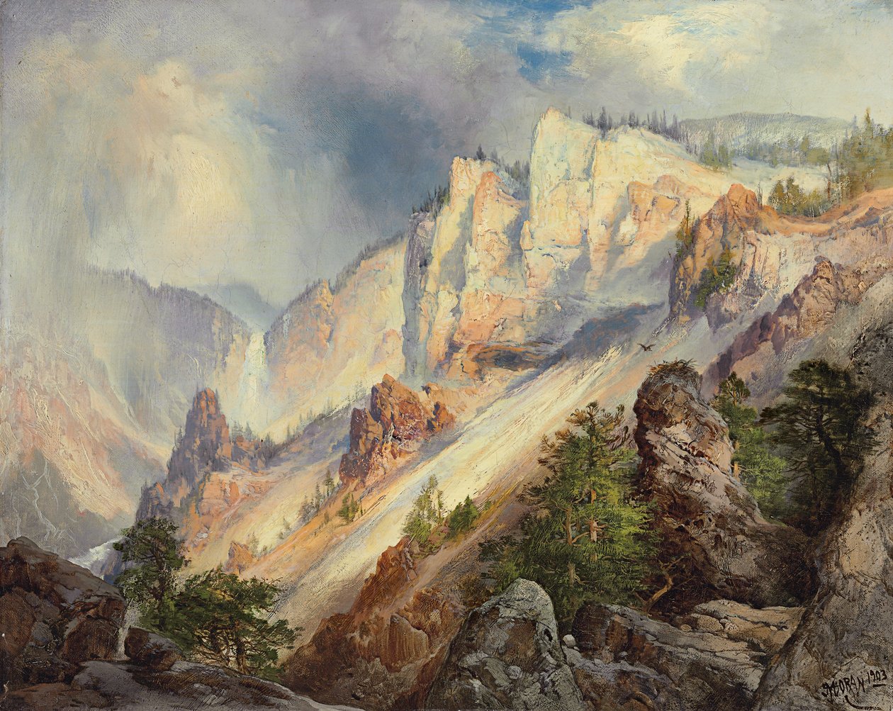 Yellowstone Kanyonunda Geçen Bir Duş, 1903 by Thomas Moran