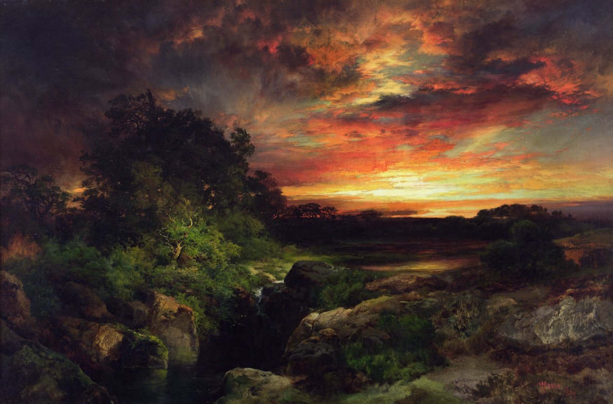Büyük Kanyon Yakınlarında Bir Arizona Günbatımı by Thomas Moran