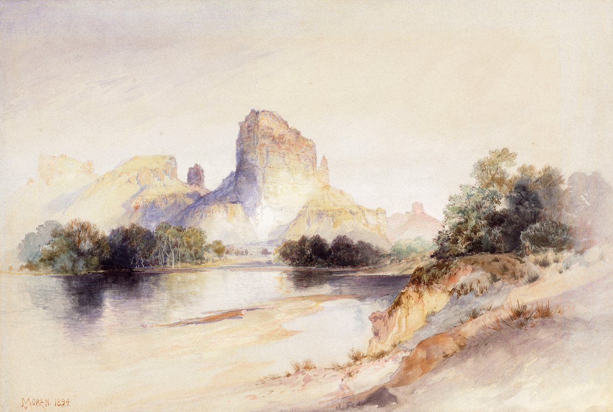 Kale Butte, Green River, Wyoming, 1894 by Thomas Moran